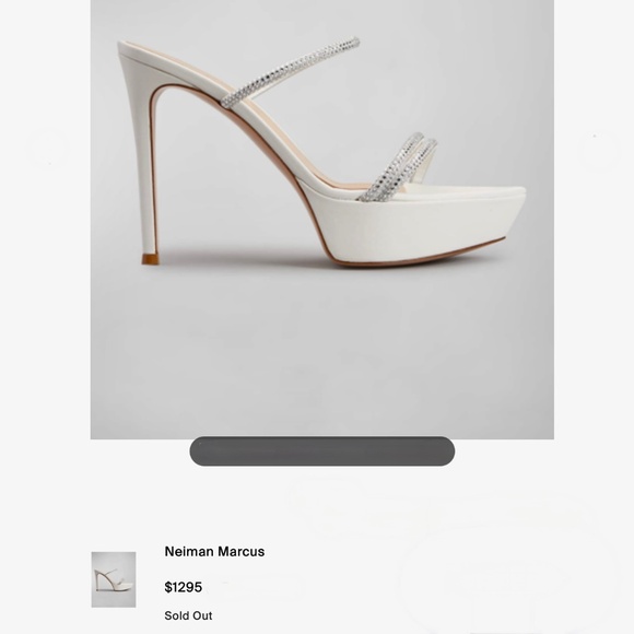 Gianvito Rossi White Cannes Crystal Platform Stiletto Sandals US9.5/IT39.5 - Picture 9 of 16